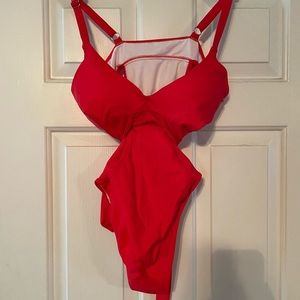 Cupshe swimsuit, wrap with tie in back. Size Lg. Same style as blackfloral print